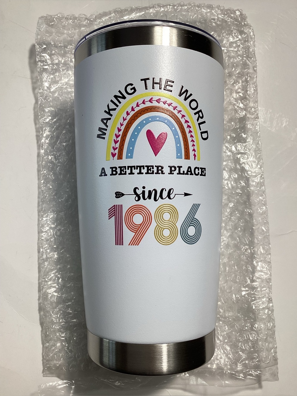 1986 40th Birthday Gift 20oz Coffee Tea Tumbler - Picture 2 of 8